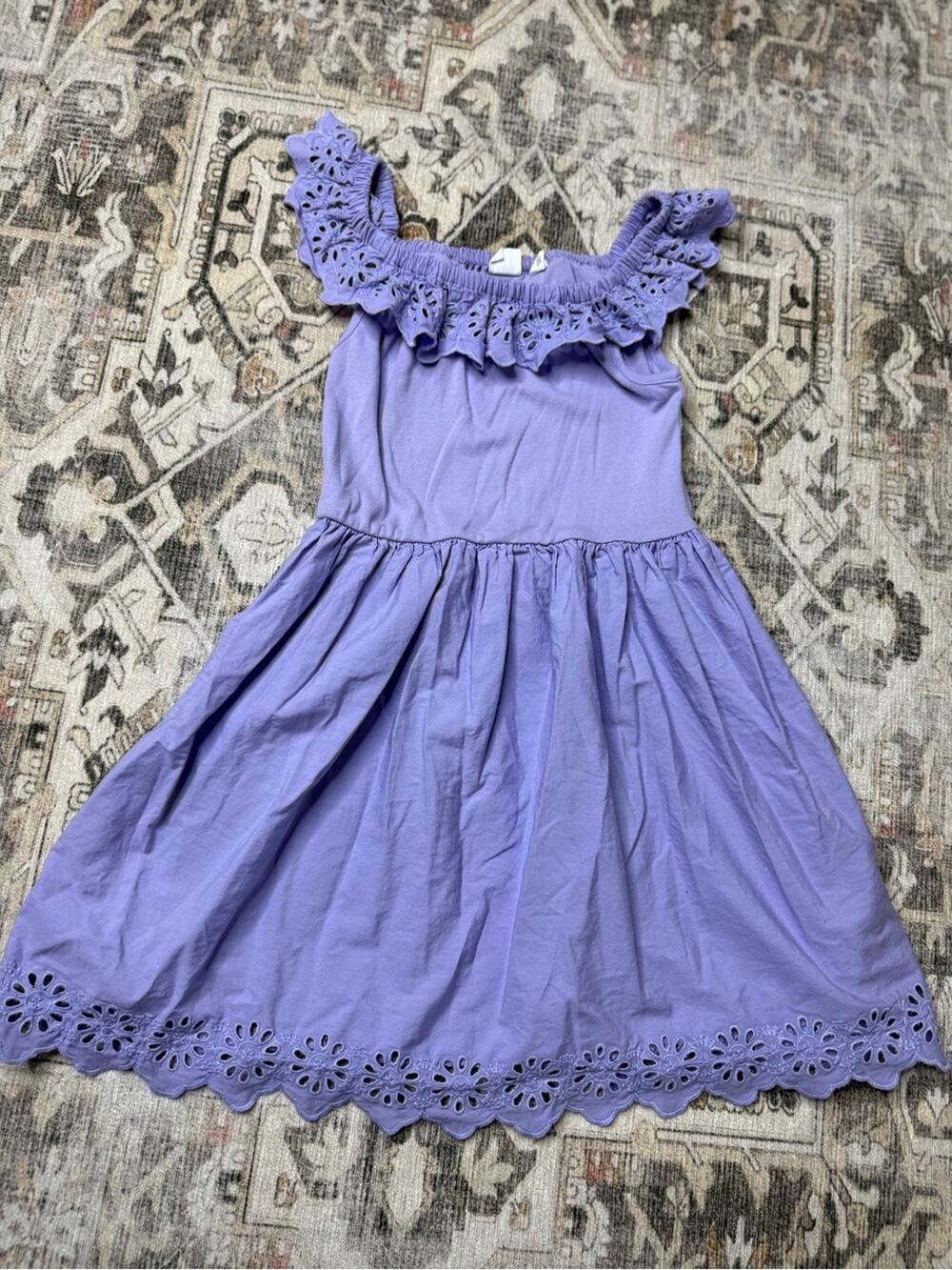 GAP Lavender Eyelet Sundress sz 8/9 girls summer beach cotton